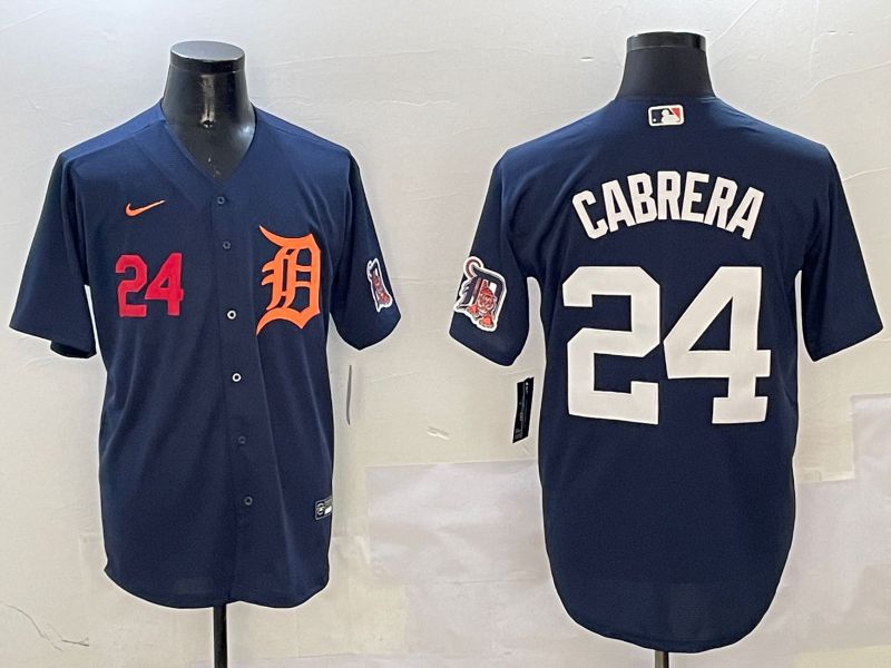 Men Detroit Tigers 24 Cabrera Drak Blue Game 2025 Nike MLB Jersey style 3113
